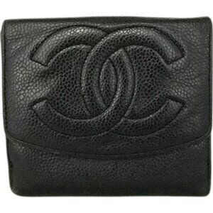 392207BK (X2) Chanel Wallet Black Calfskin